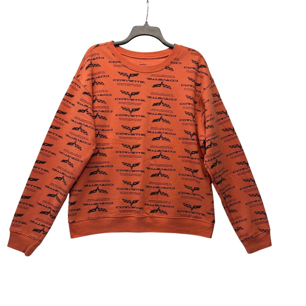 GENERAL MOTORS Corvette Official Licensed Product Sweatshirt Men's Size L Orange